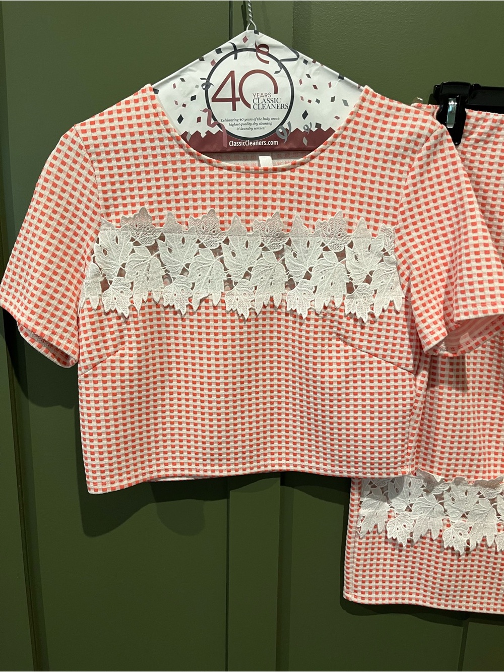 Pink Lace-Trim Two-Piece Dress Set - Picture 3 of 3